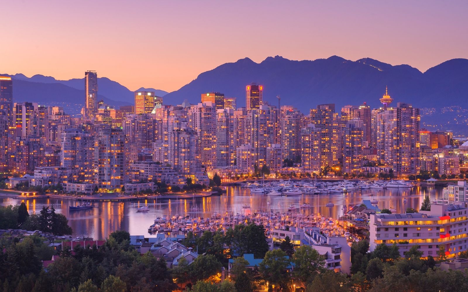 Sightseeing in Vancouver with a view of downtown Vancouver from the Spanish Banks