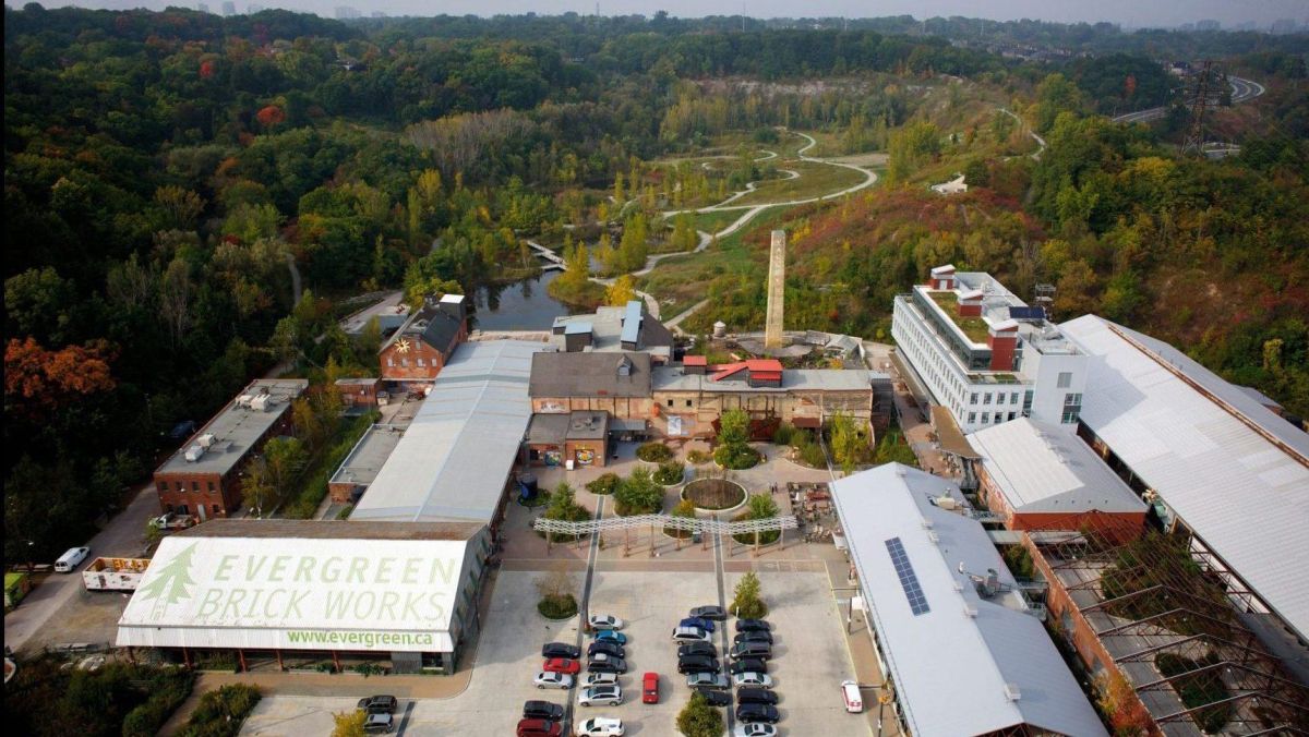 Aerial View of Evergreen Brick Works in Toronto, ON